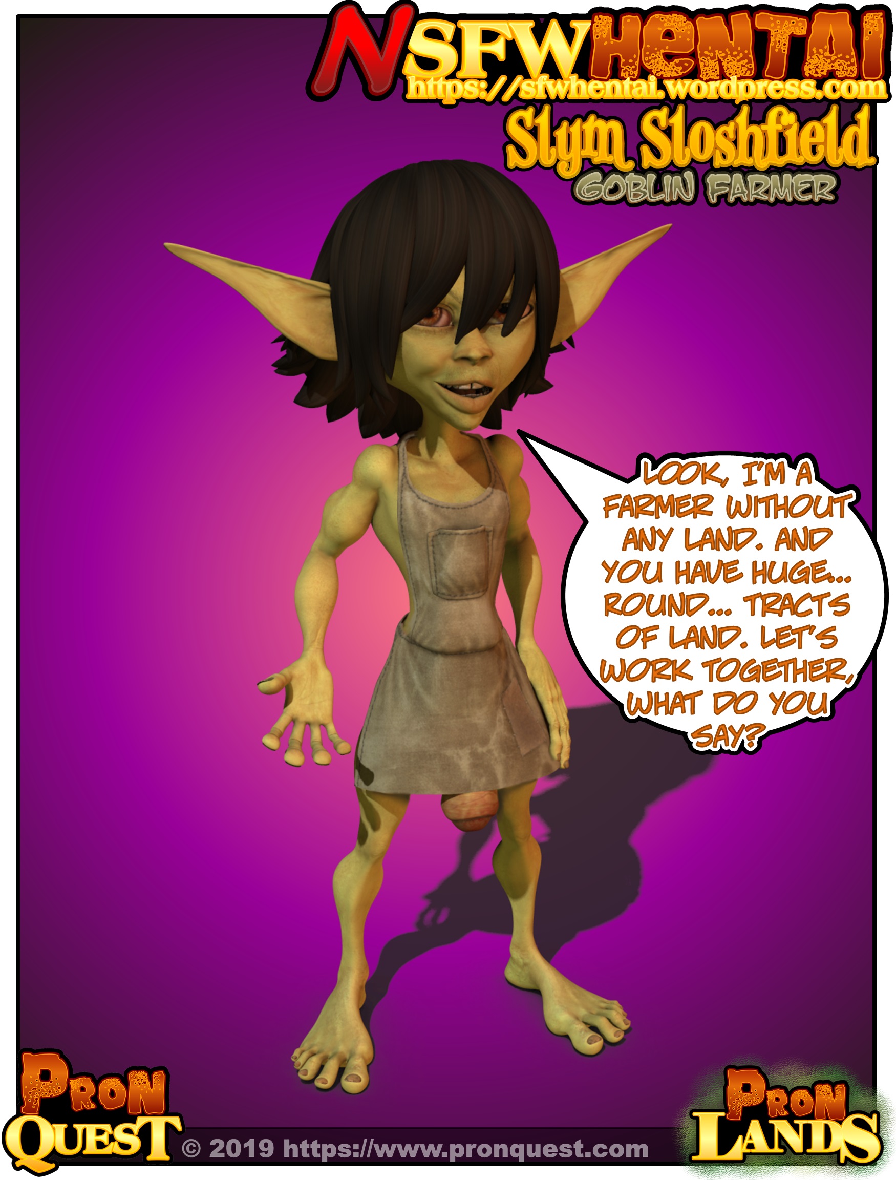 Ebenezer Splooge » NSFW hentai fantasy game male Goblin farmer character.